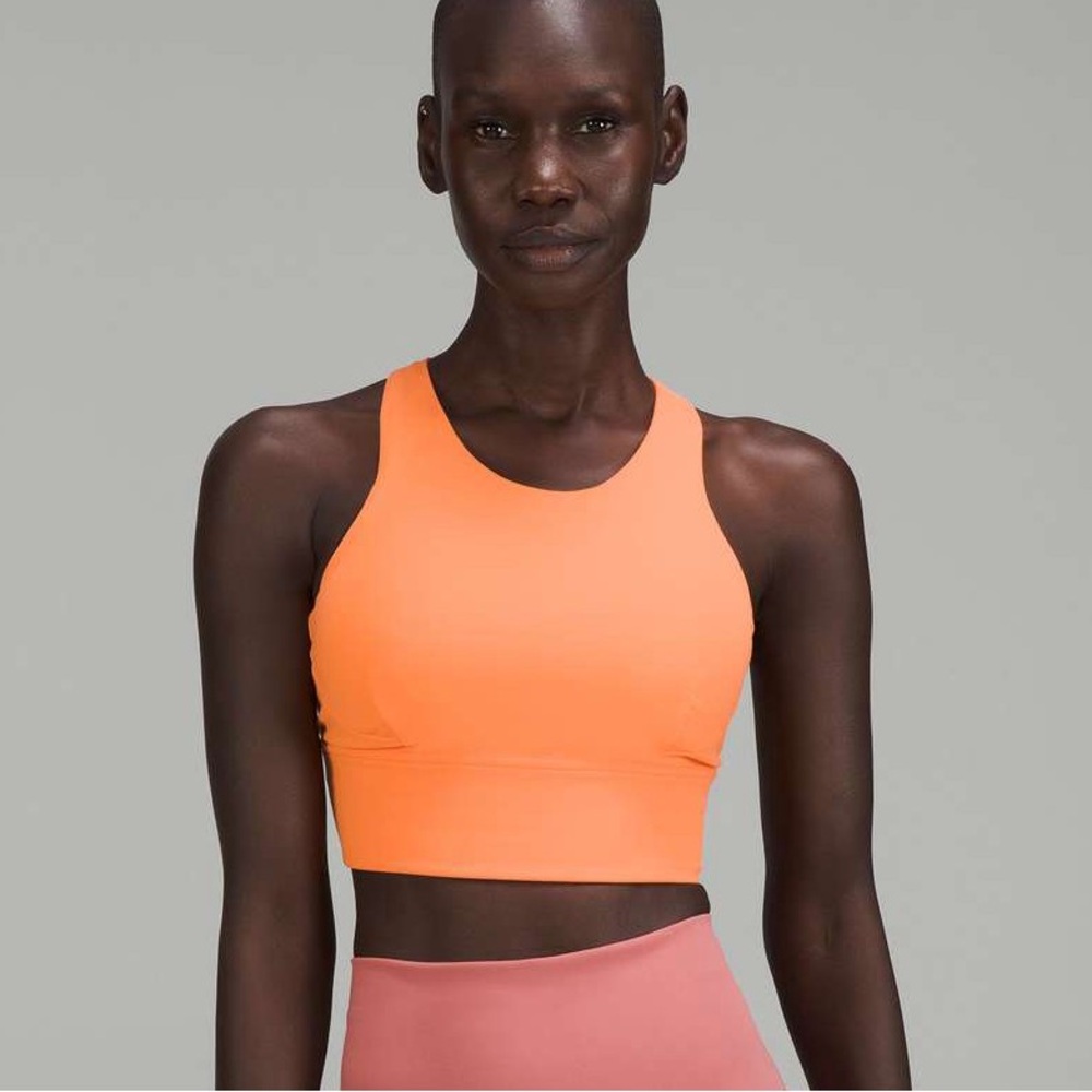 Lululemon Wunder Train Longline Bra Orange size 8